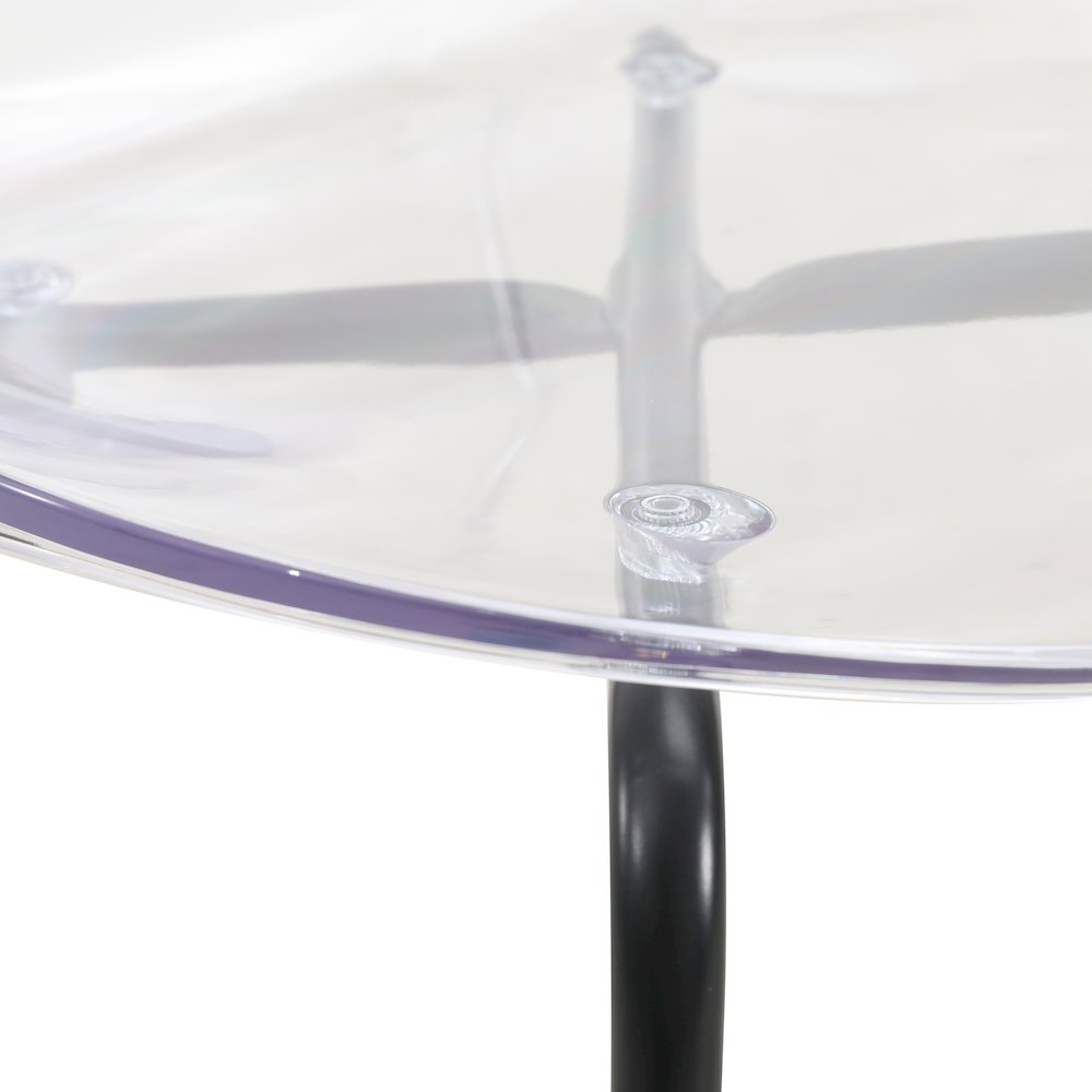 Modern Oyster Transparent Side Chair in Black Base set of 4. Picture 10