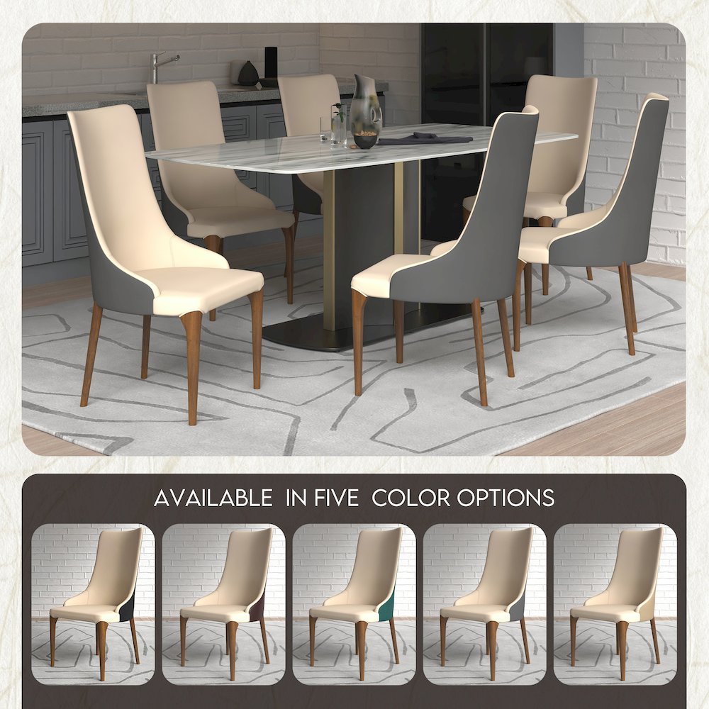 Elm Collection Modern Wooden Dining Chair In Grey. Picture 15