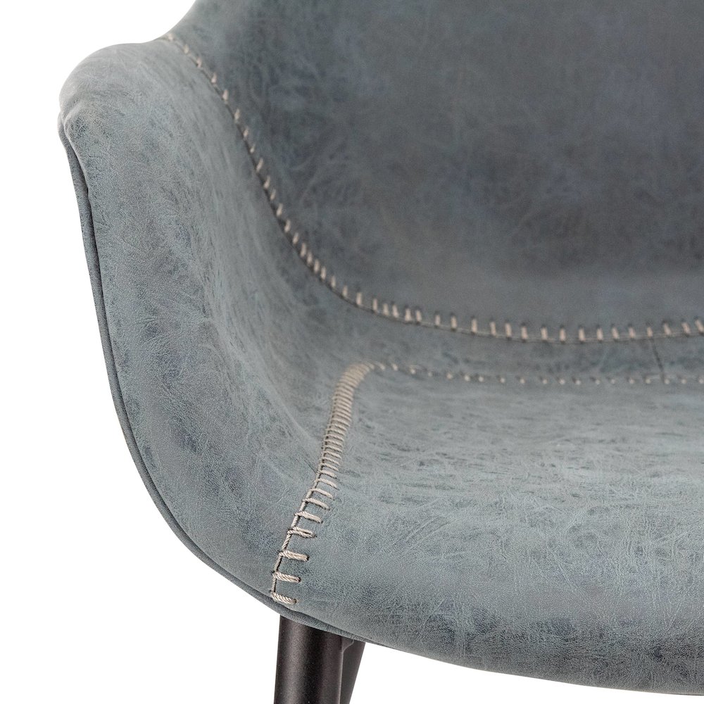 Markley Modern Leather Dining Arm Chair With Metal Legs Set of 4. Picture 14