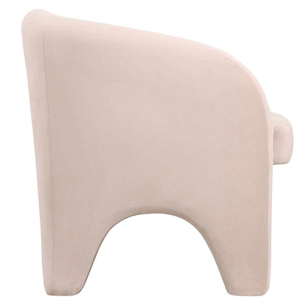 Lylo Collection Modern Accent Chair In Beige Velvet. Picture 9