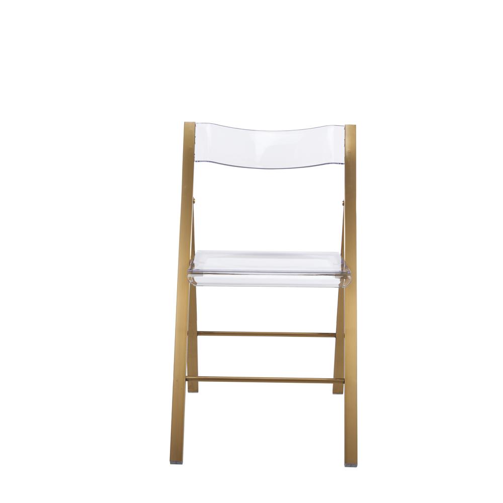 Folding Chair in Brushed Gold Finish with Stainless Steel Frame for Kitchen (set of 2). Picture 4