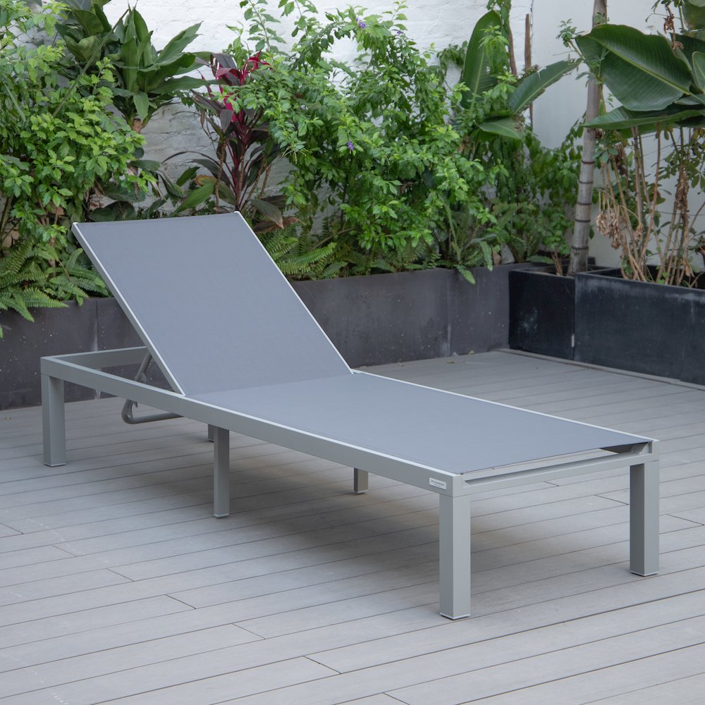 Marlin Patio Chaise Lounge Chair With Grey Aluminum Frame. Picture 10
