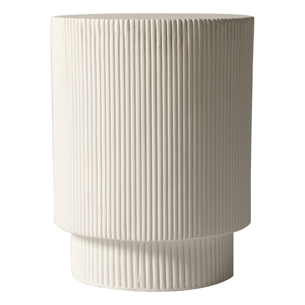 Eden Collection Fiberglass Outdoor Side Table in White. Picture 19