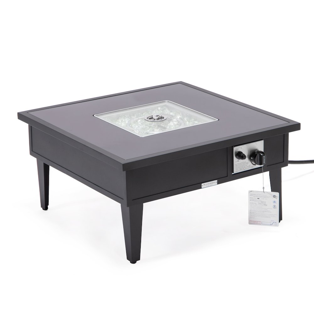 Walbrooke Outdoor Patio Aluminum Square Fire Pit Side Table. Picture 4