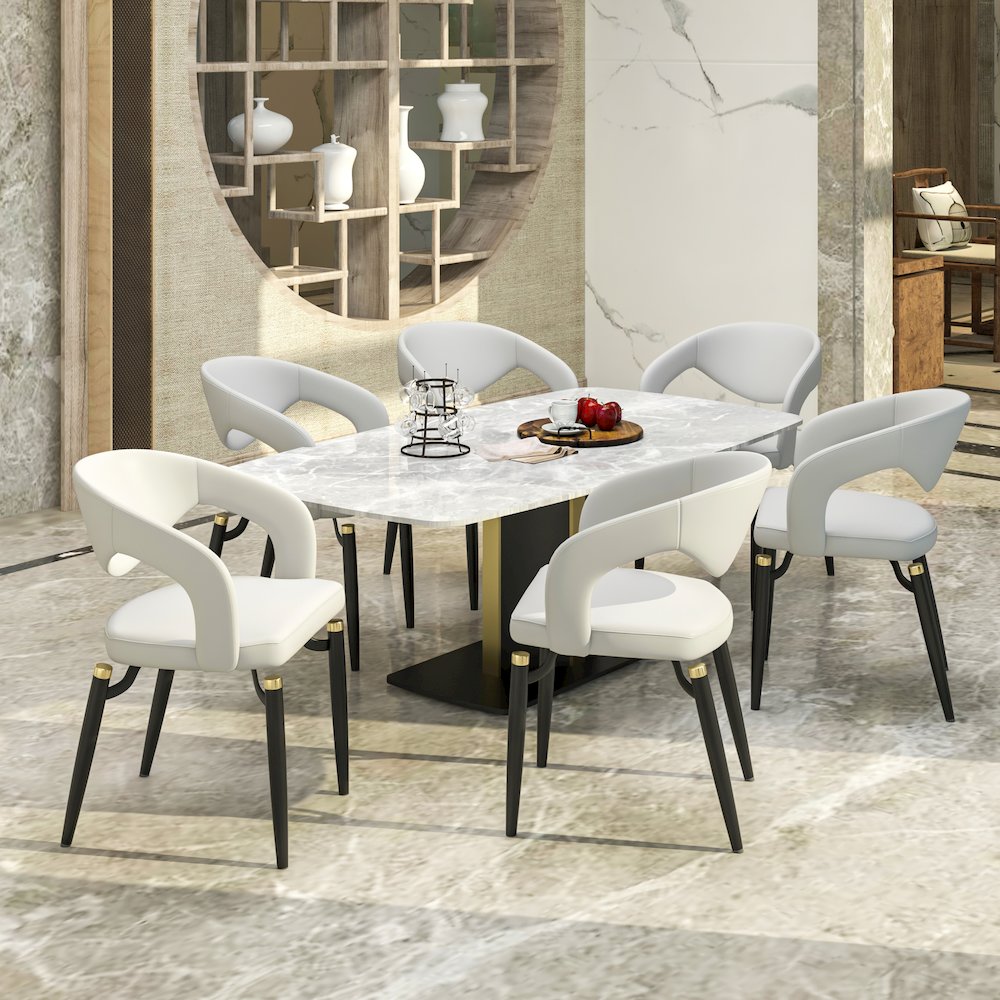 Entice Collection Modern Dining Chair Set of 4 in Grey. Picture 3