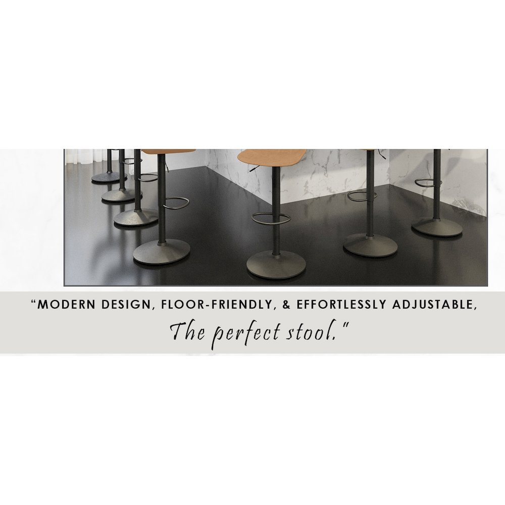 Tilbury Modern Adjustable Bar Stool in Light Brown. Picture 3