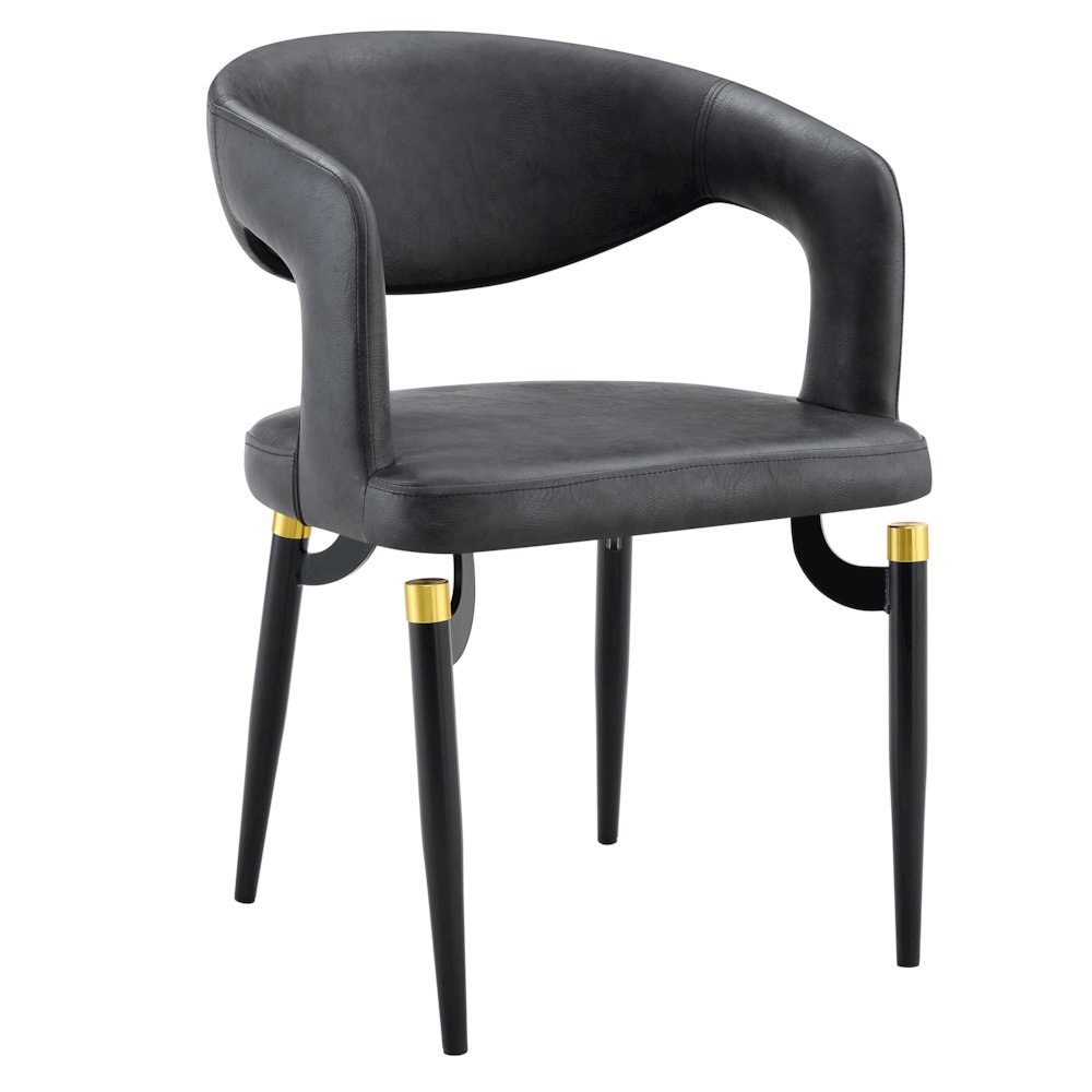 Entice Collection Modern Dining Chair in Charcoal Black. Picture 17