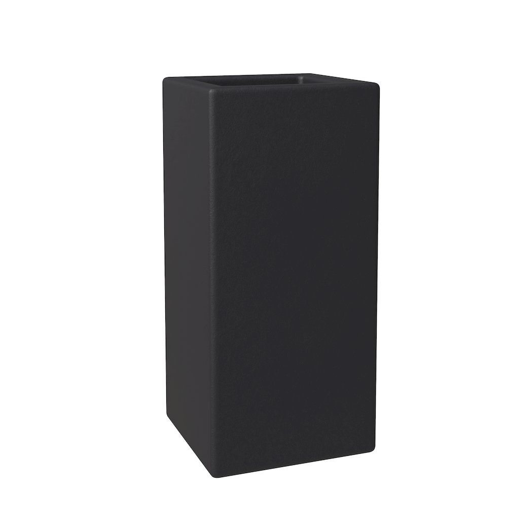 Terra Series Poly Stone Planter in Black 10.2" x 10.2" 23.6" High. Picture 6