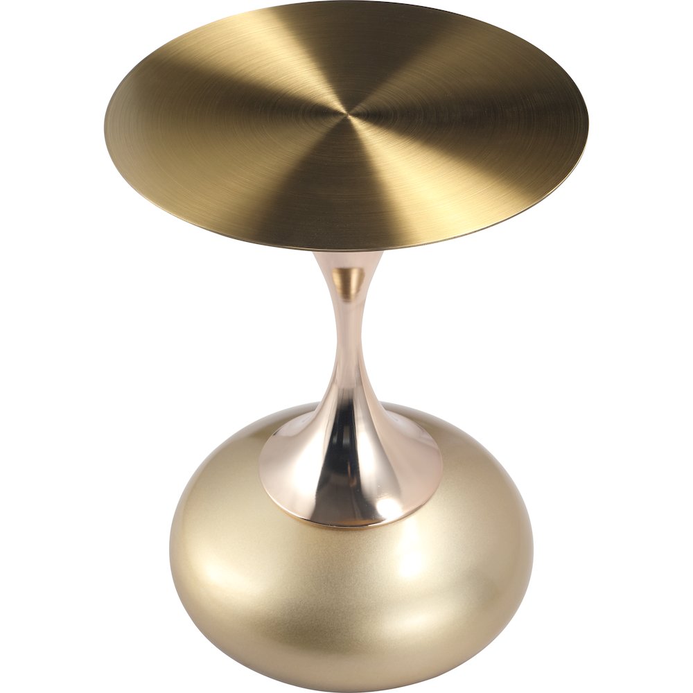 Savoy Collection Modern End Table In Gold With Gold Top. Picture 4