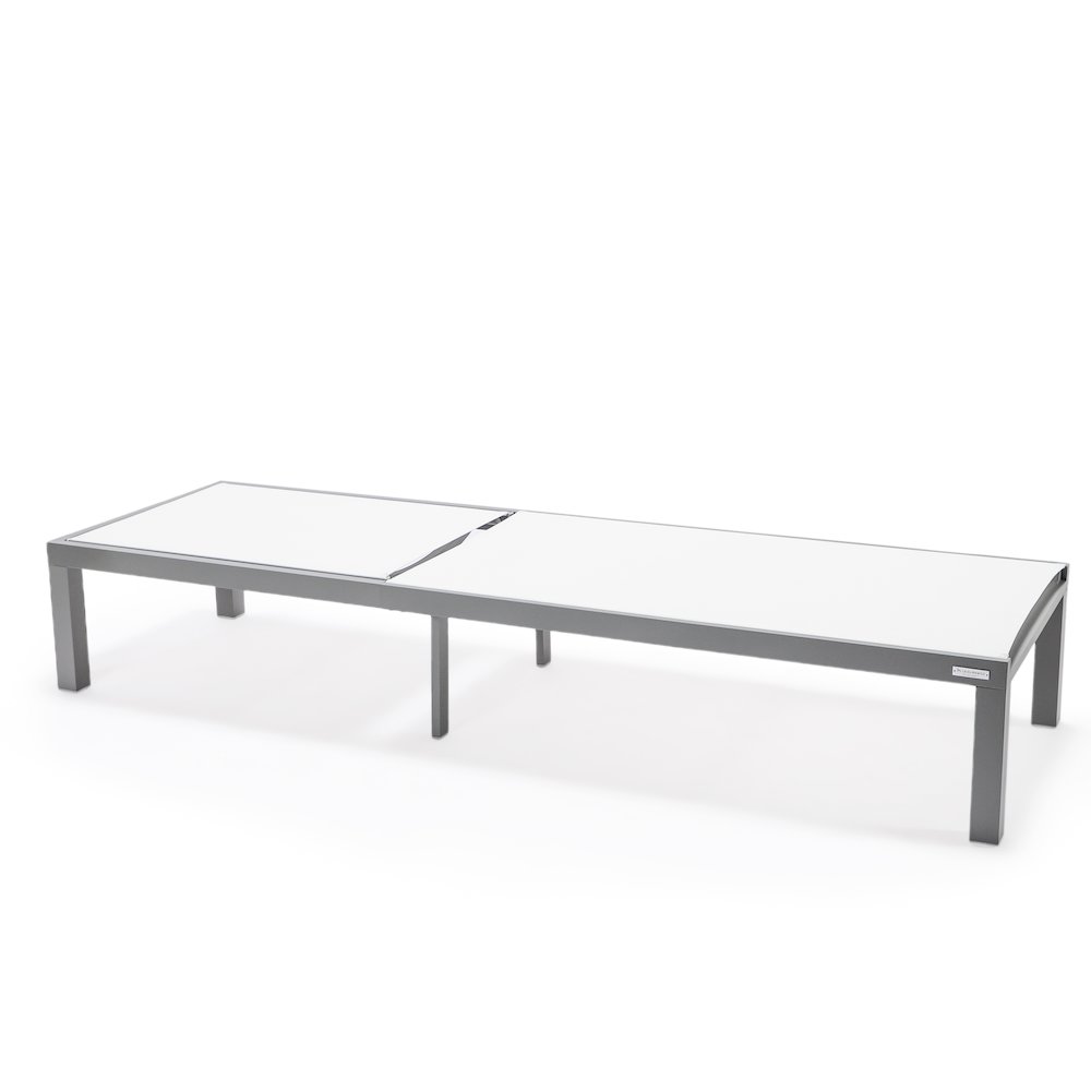 Marlin Patio Chaise Lounge Chair With Grey Aluminum Frame. Picture 2