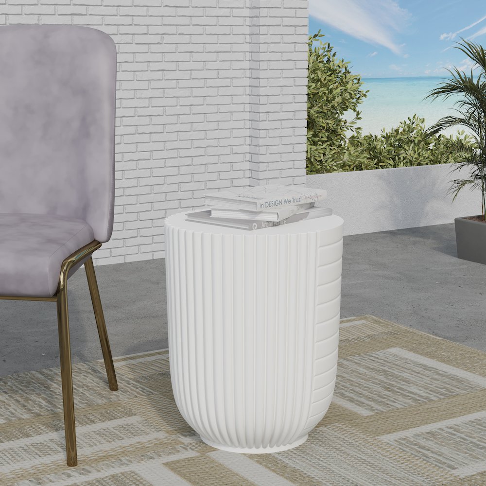 Modern Side End Table Trove Series In White. Picture 6