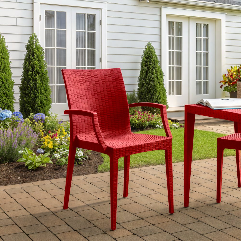 Weave Mace Indoor/Outdoor Chair (With Arms). Picture 11