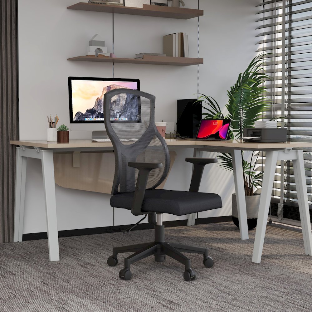 Office Glen Series Office Task Chair In Light Grey. Picture 6
