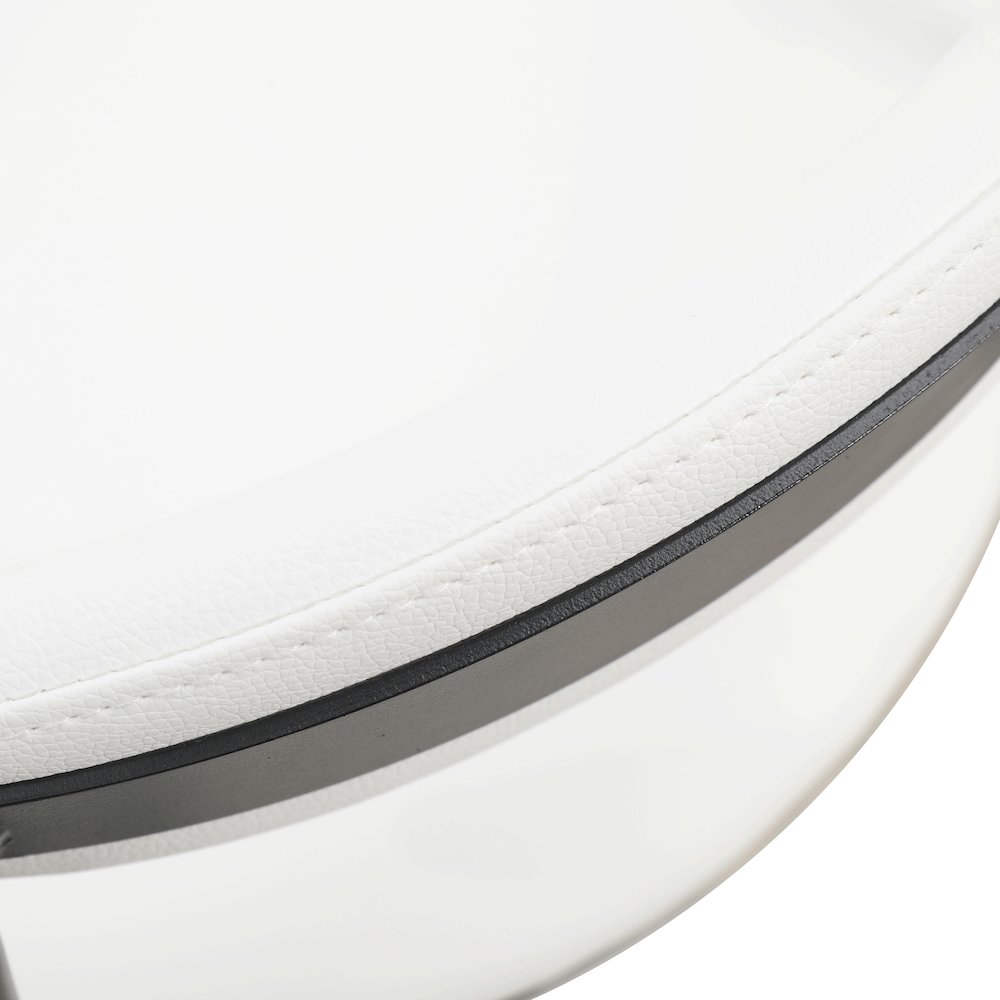 Lume Collection Modern Bar Stool in White. Picture 8