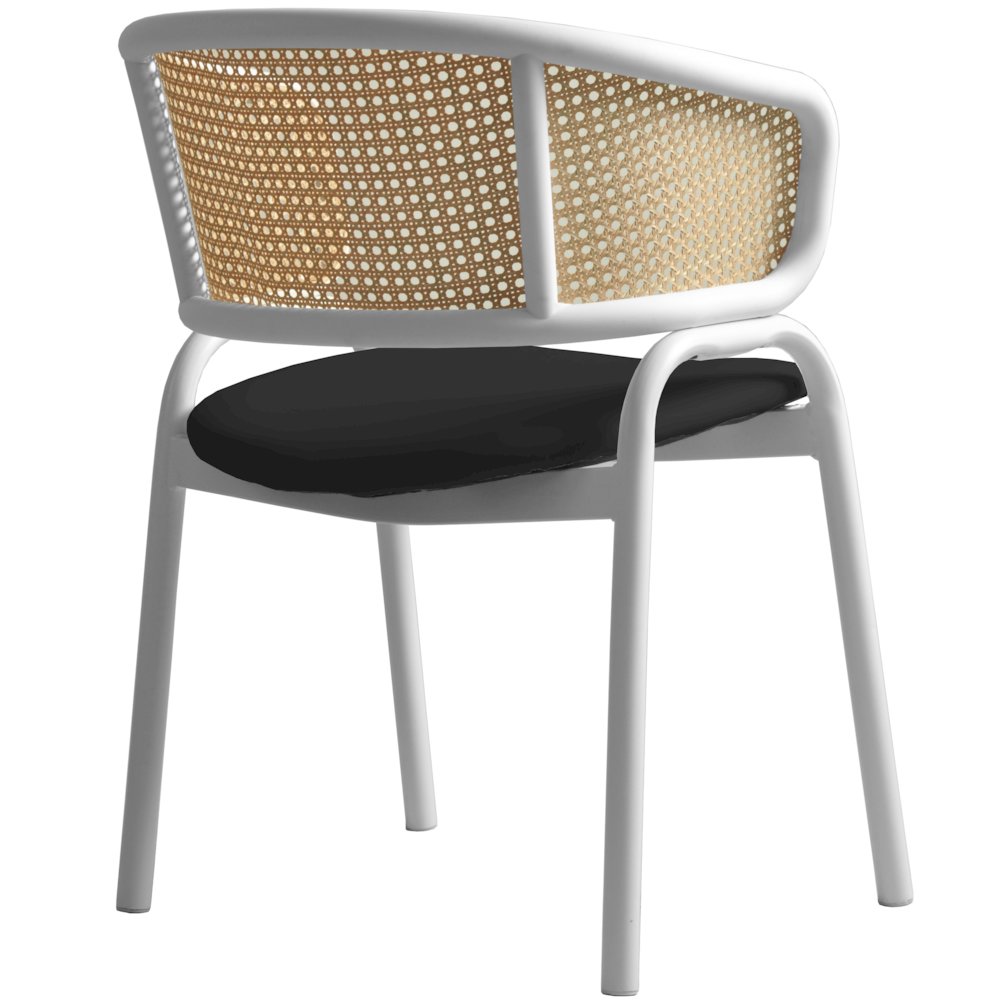 Ervilla - Dining Chair - White frame in Black Leather. Picture 11