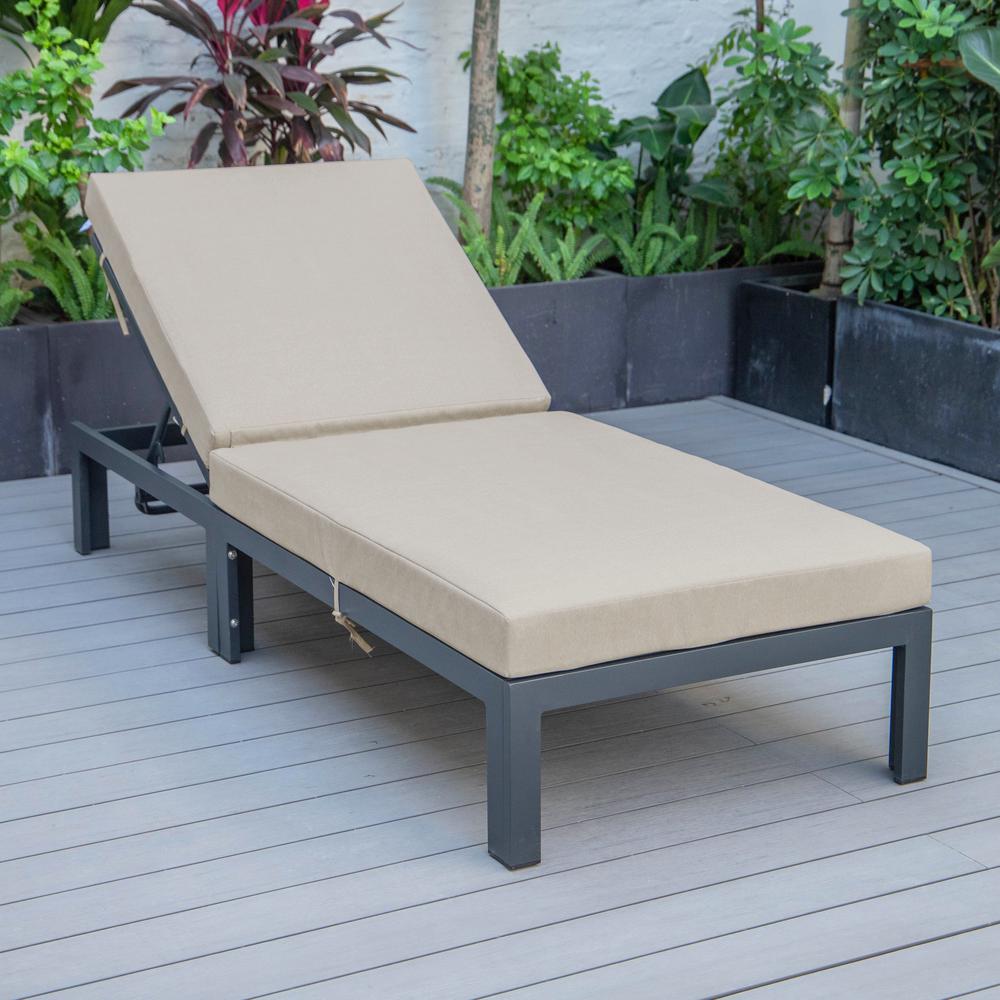 Chelsea Modern Outdoor Chaise Lounge Chair With Cushions. Picture 13