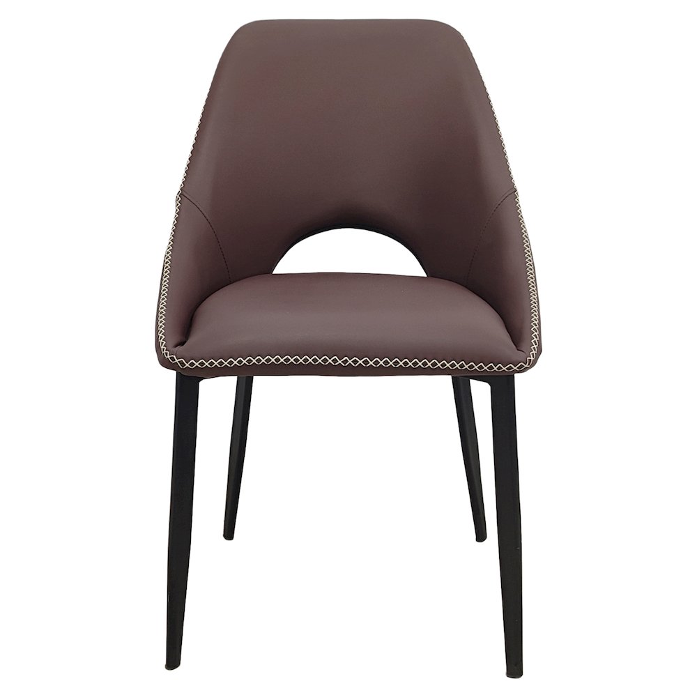 Amalfi Collection Fabric Modern Dining Chair in Plum Purple. Picture 15