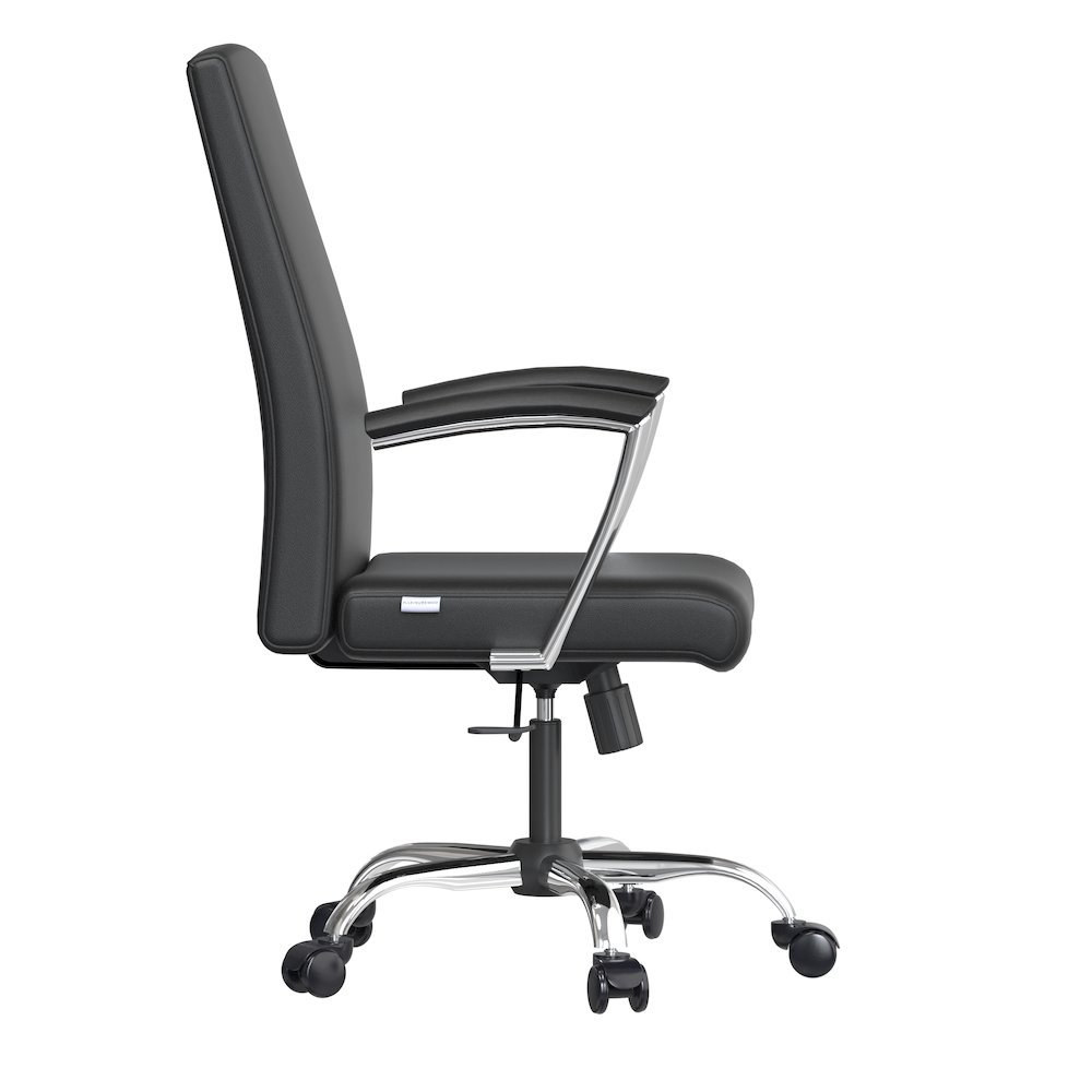 Evander Series Office Chair in Black Leather. Picture 3