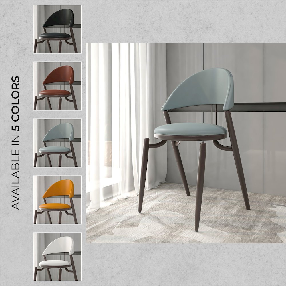 Venice Collection Modern Dining Chair In Black set of 4 in Light Grey. Picture 15