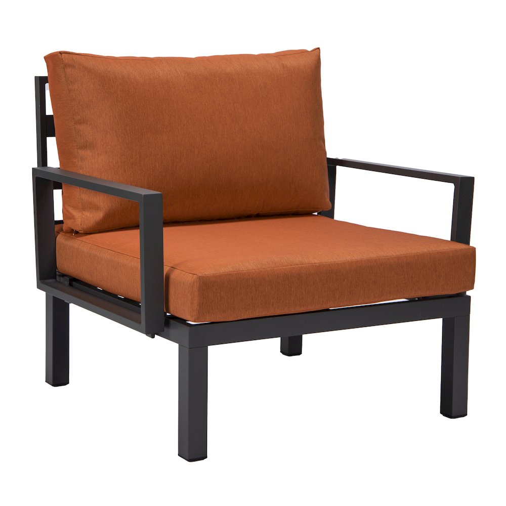 Hamilton Aluminum Patio Armchairs With Cushions Set of 2 in Orange. Picture 7