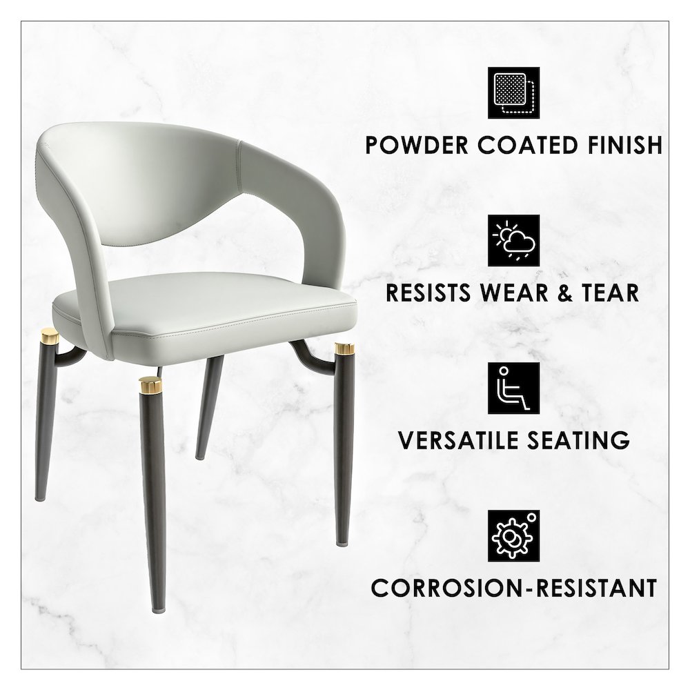 Entice Collection Modern Dining Chair Set of 4 in Grey. Picture 5