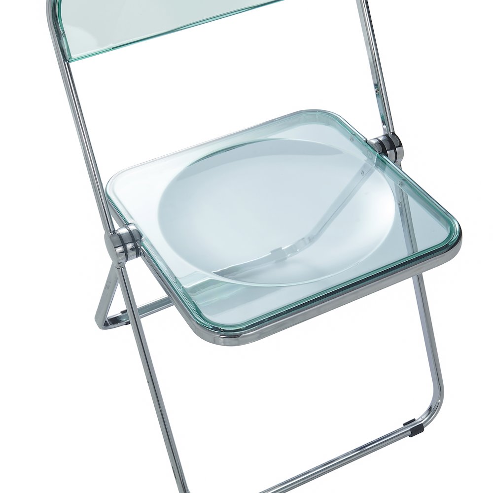 Lawrence Acrylic Folding Chair With Metal Frame, Set of 4. Picture 13