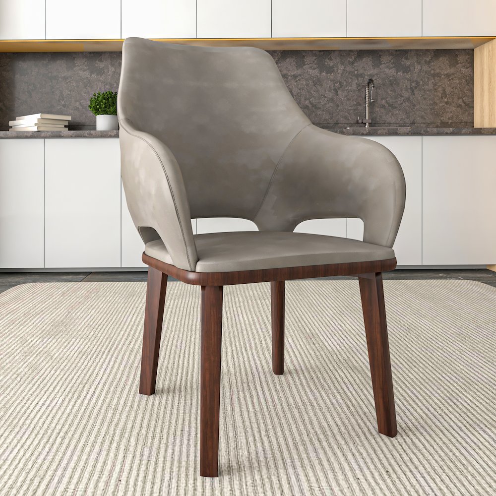 Vivara Collection Modern Dining Chair in Grey Set of 4. Picture 6