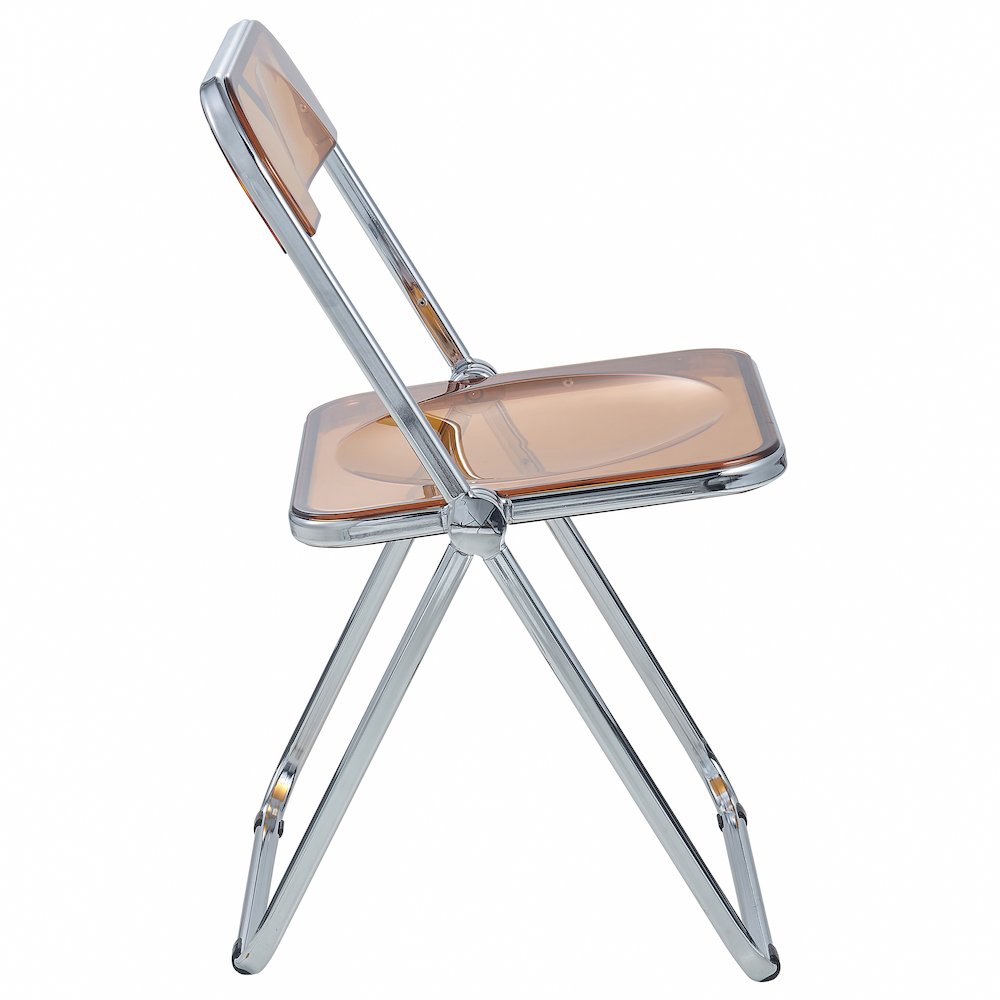 Lawrence Acrylic Folding Chair With Metal Frame, Set of 4. Picture 11