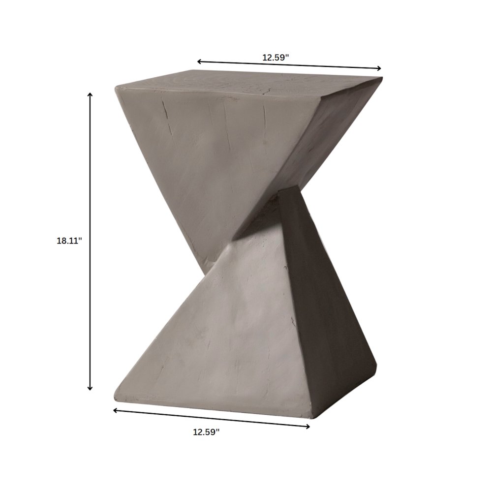 Glint Collection Fiberglass Outdoor Side Table in Grey. Picture 23