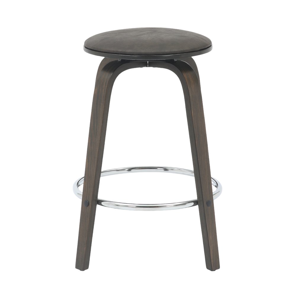 Wooden Counter Stool Pelya Collection Modern Style Walnut Glazed color in Brown. Picture 2