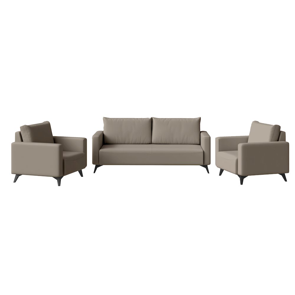 Inno Collection Sofa Set, 2 Single Seaters, and 3 seater In TAupe. Picture 6
