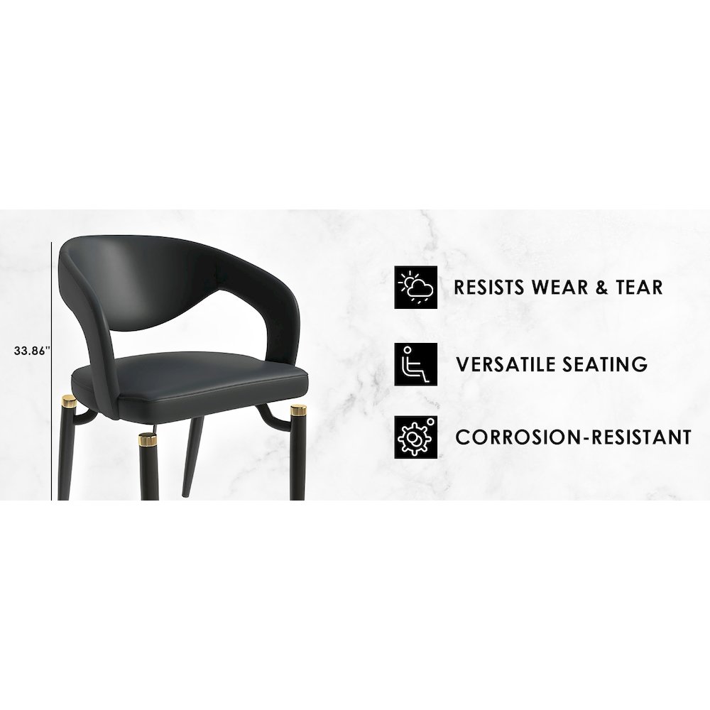 Entice Collection Modern Dining Chair in Charcoal Black. Picture 5