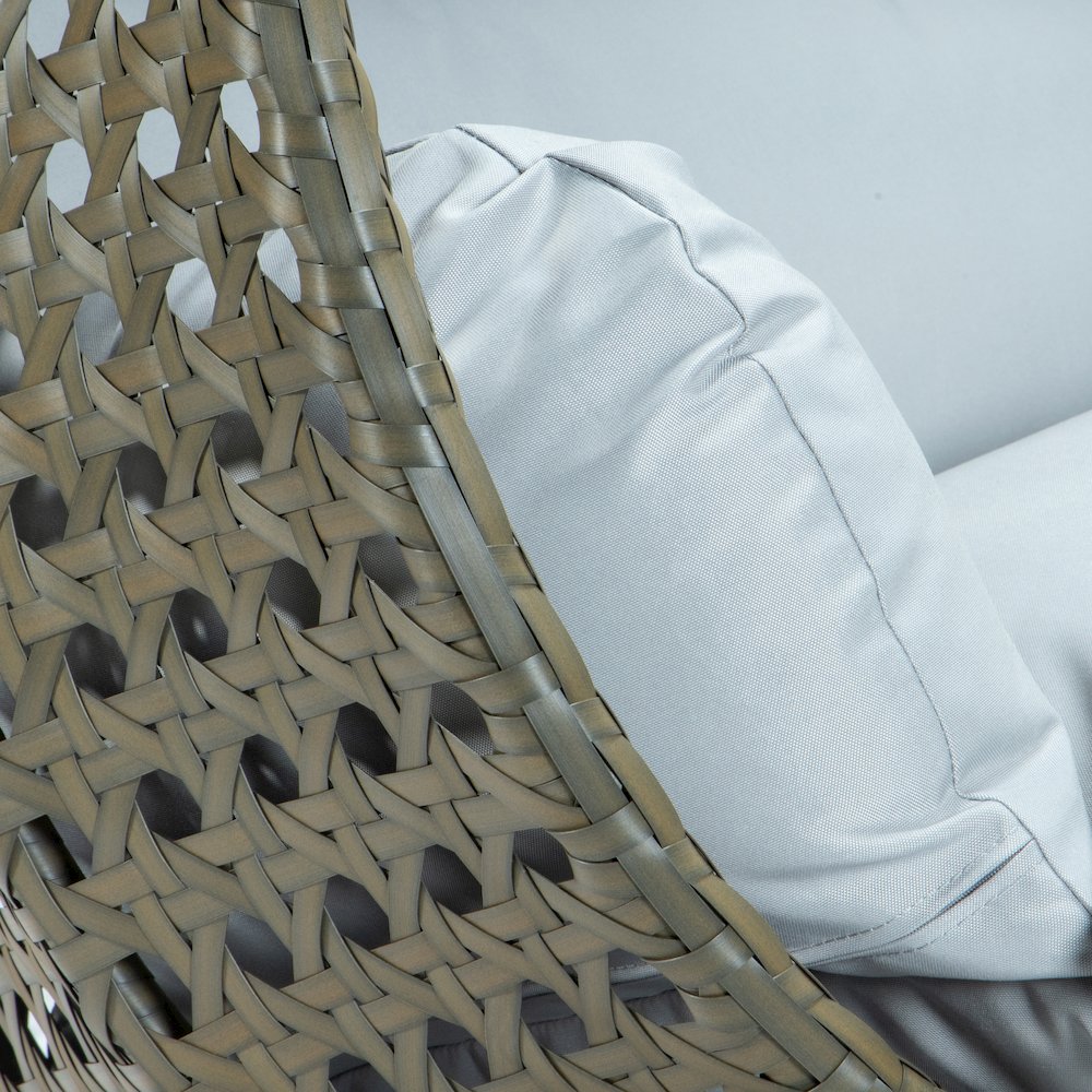 Beige Wicker Hanging 2 person Egg Swing Chair. Picture 10
