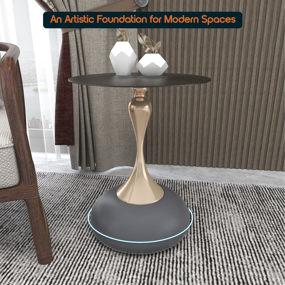 Savoy Collection Modern End Table In Grey. Picture 9