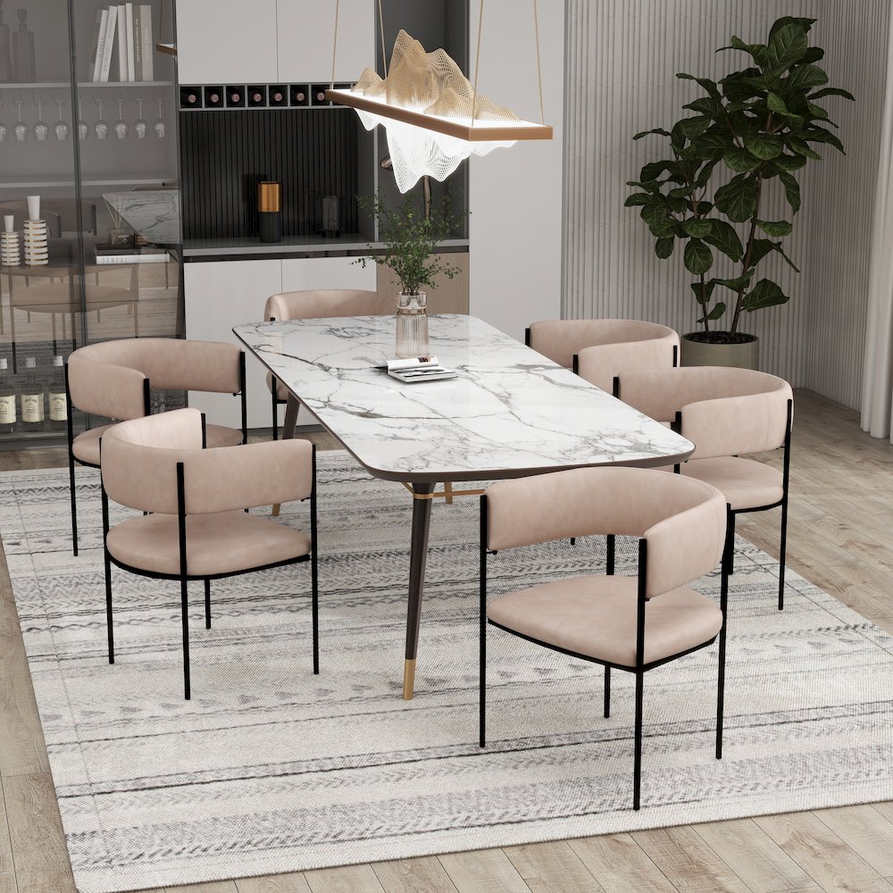 Cyril Collection Modern Chair in Taupe Set of 2. Picture 8