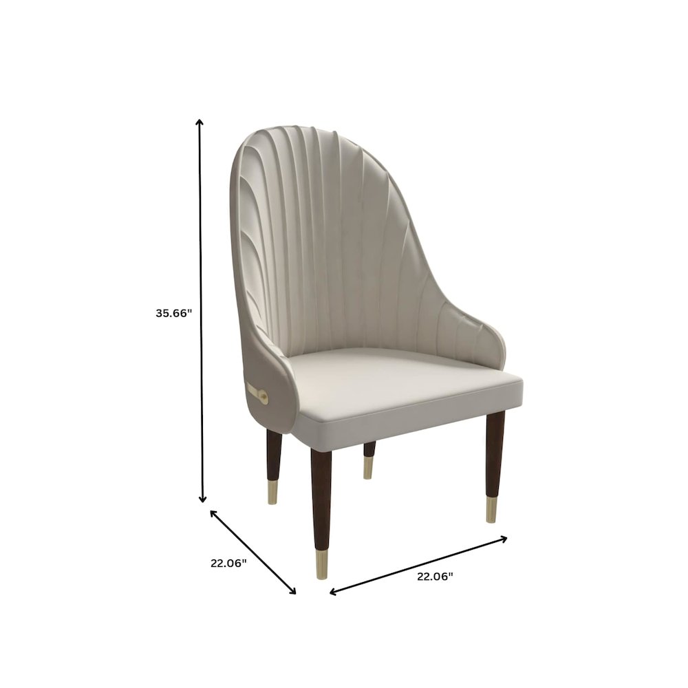 Elara Collection Wooden Dining Chair in Cream Set of 4. Picture 11
