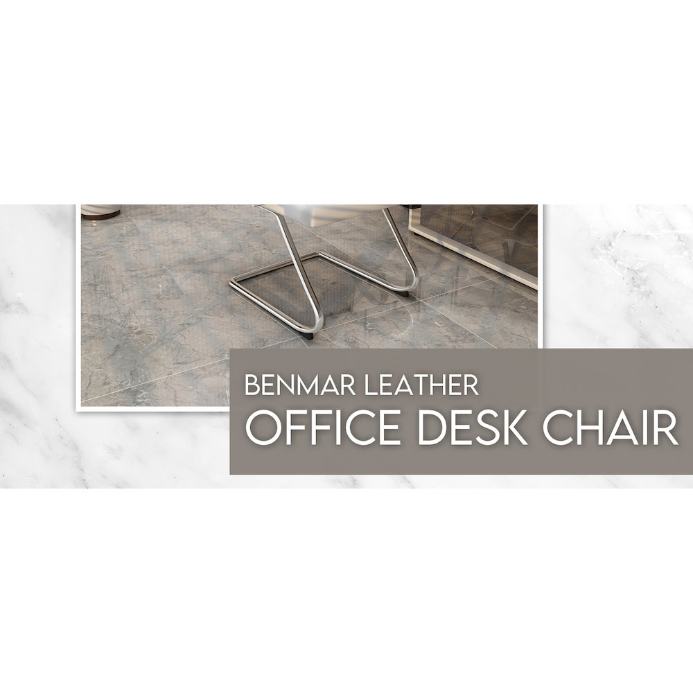 Benmar Home Leather Guest Office Chair in White. Picture 3