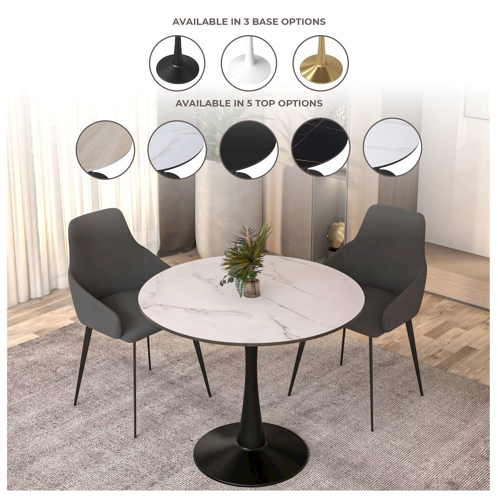 Bristol Mid-Century Modern Round Dining Table. Picture 32