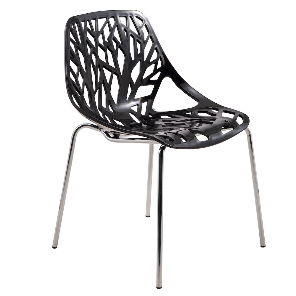 Modern Asbury Dining Chair w/ Chromed Legs. Picture 12