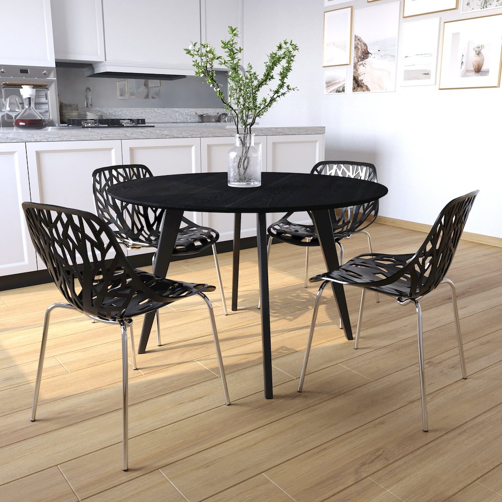 Modern Asbury Dining Chair w/ Chromed Legs. Picture 30