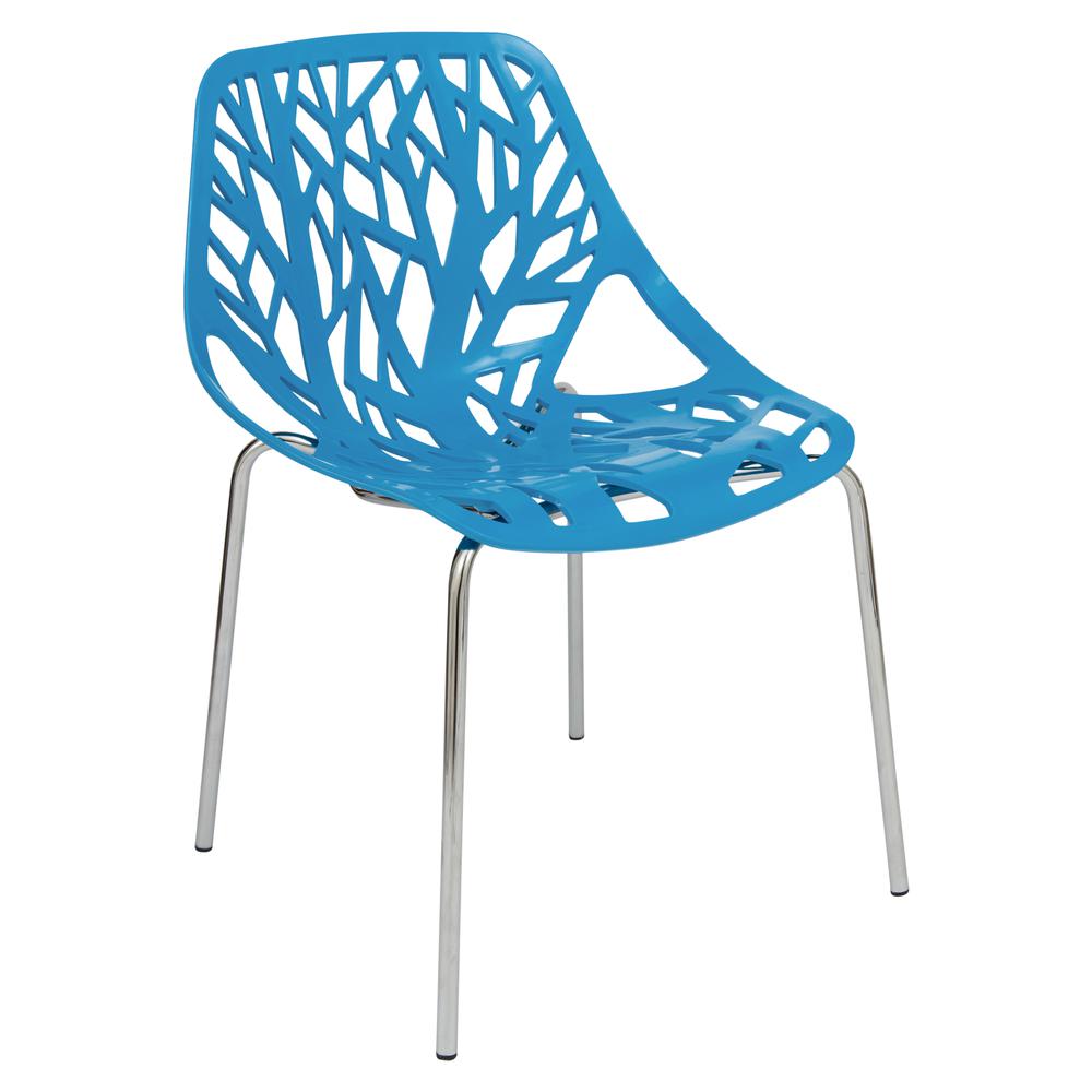 Modern Asbury Dining Chair w/ Chromed Legs. Picture 1