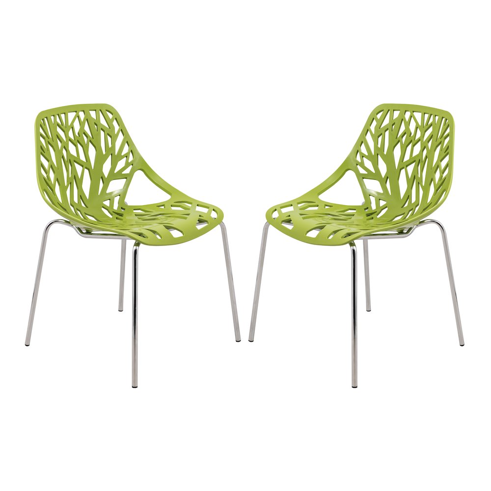 Modern Asbury Dining Chair w/ Chromed Legs, Set of 4. Picture 19