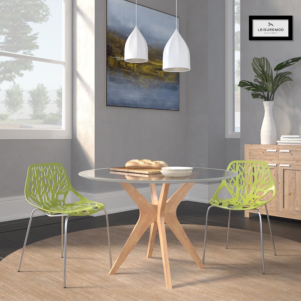 Modern Asbury Dining Chair w/ Chromed Legs, Set of 4. Picture 20