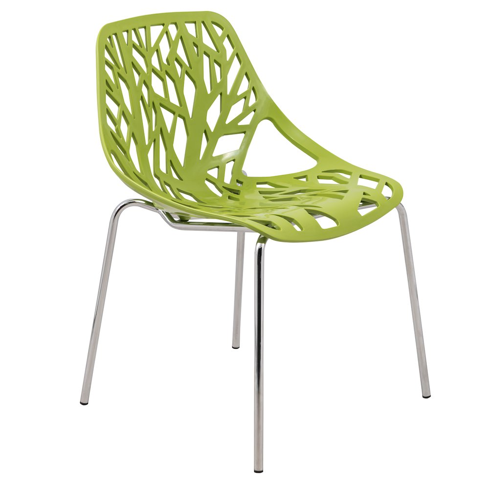 Modern Asbury Dining Chair w/ Chromed Legs. Picture 1