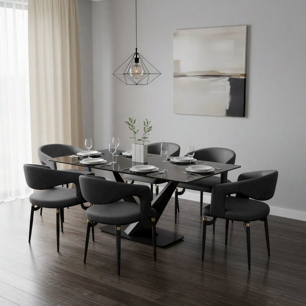 Entice Collection Modern Dining Chair in Charcoal Black. Picture 21