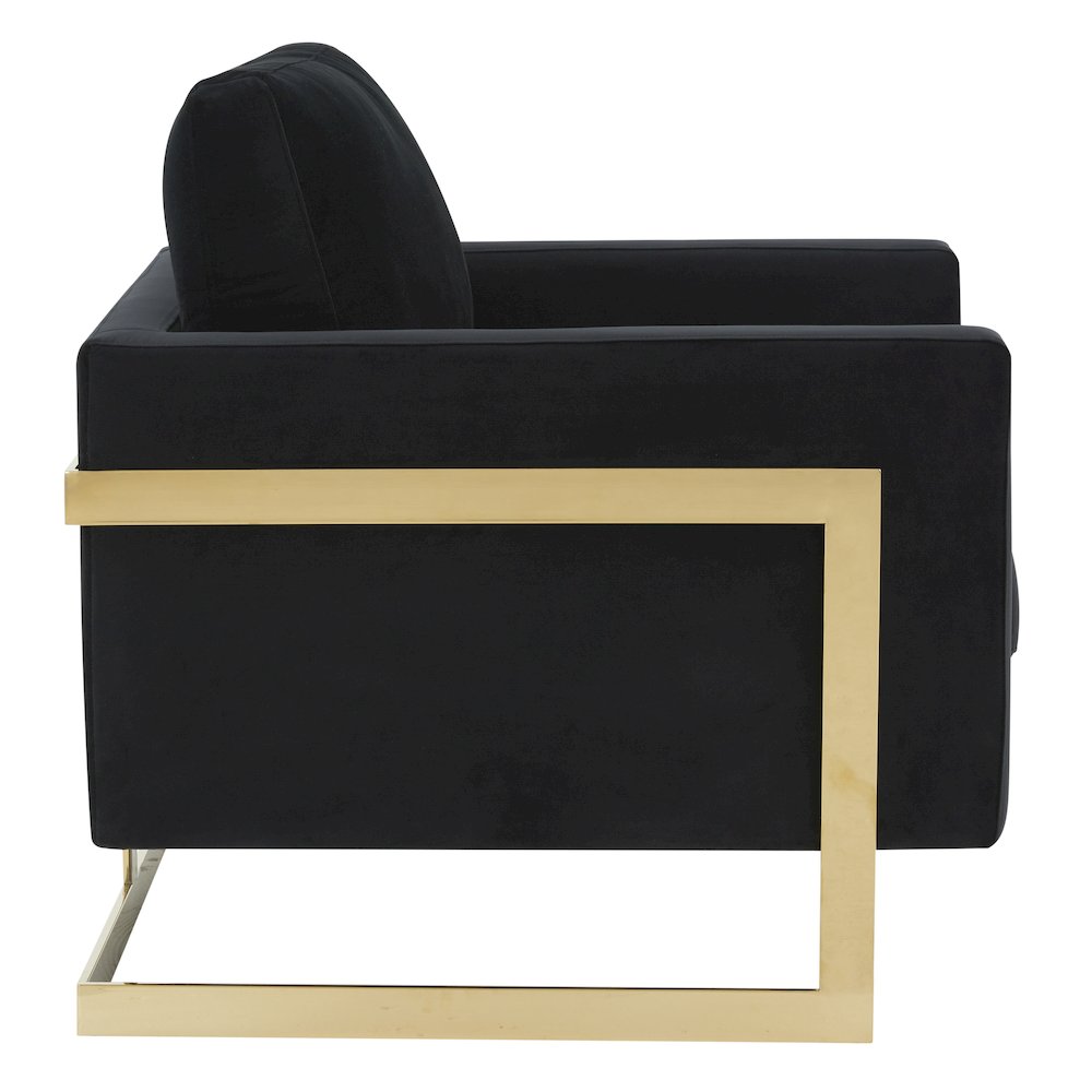 Lincoln Velvet Accent Armchair With Gold Frame. Picture 7