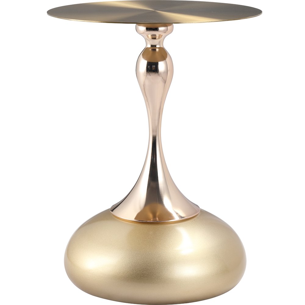 Savoy Collection Modern End Table In Gold With Gold Top. Picture 2