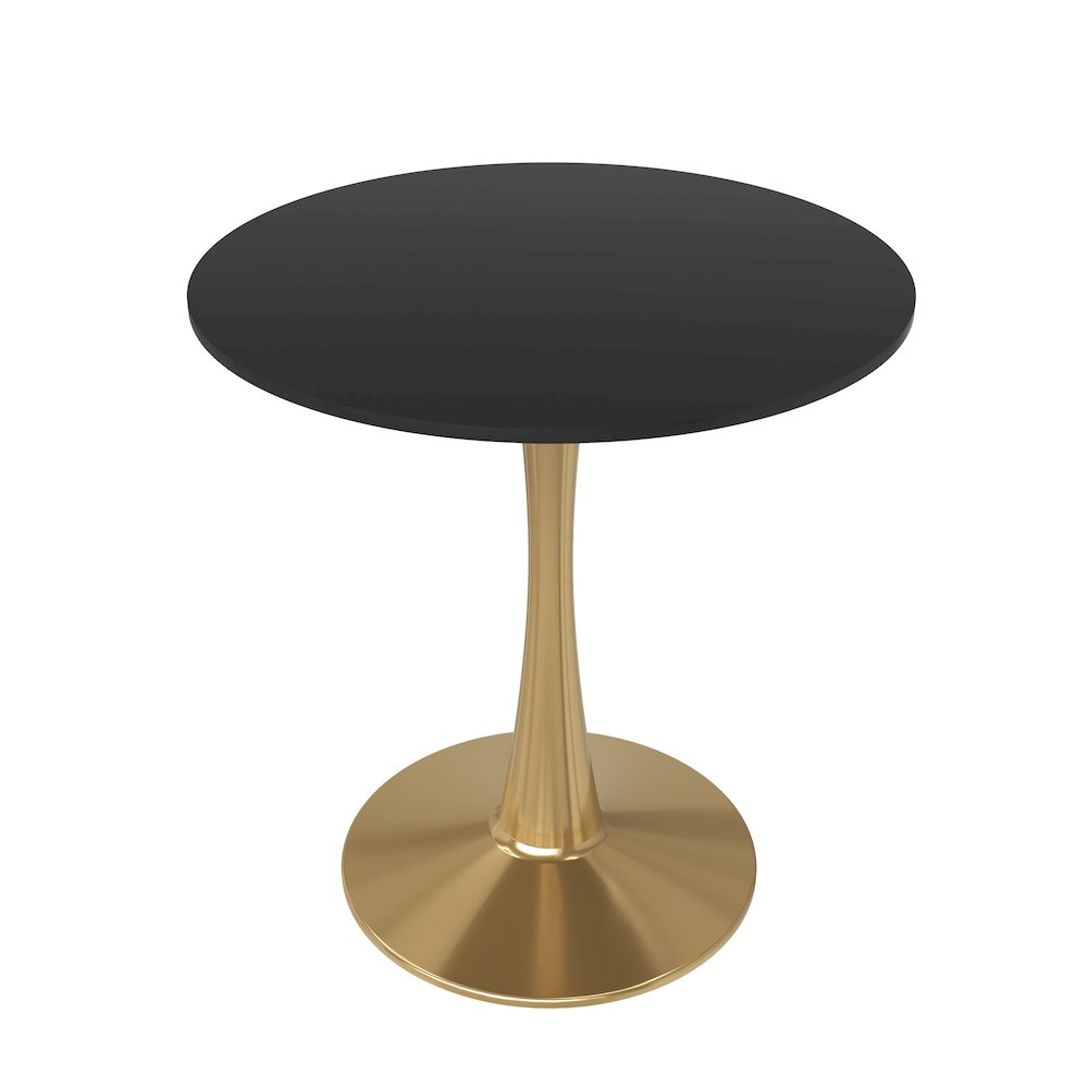 Bristol 27" round dining table Gold Base With Black Top. Picture 1