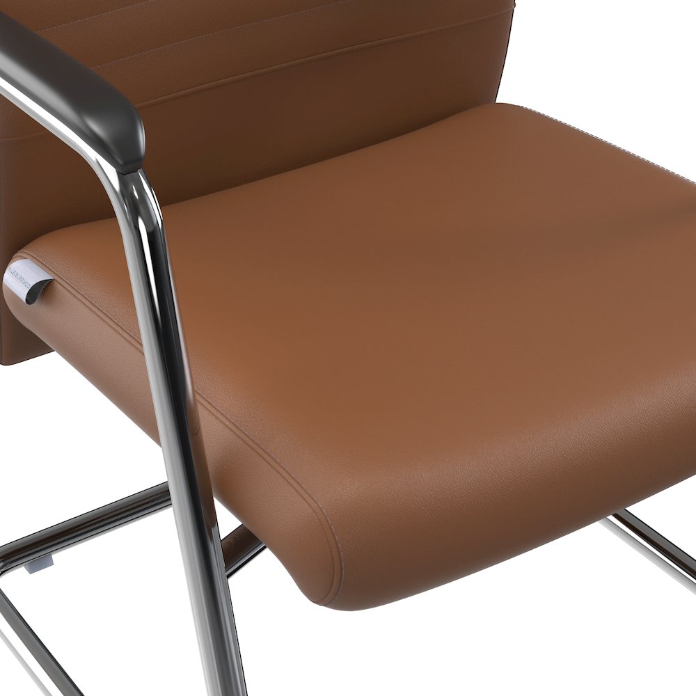 Aleen Series Guest Office Chair In Dark Brown Leather. Picture 28