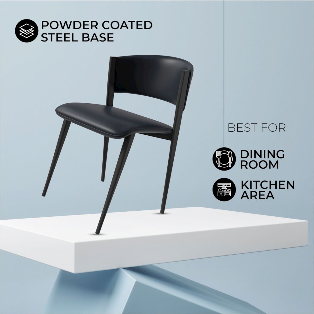 Aspen Collection Modern Dining Chair Black Frame in Black. Picture 11